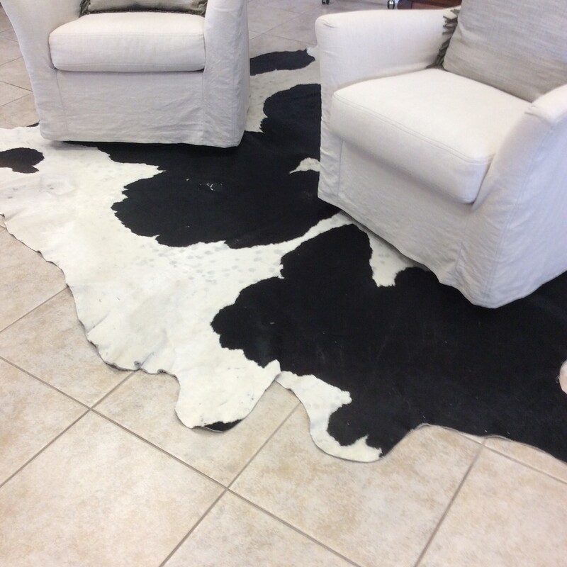 This is large size black and white Cowhide Rug