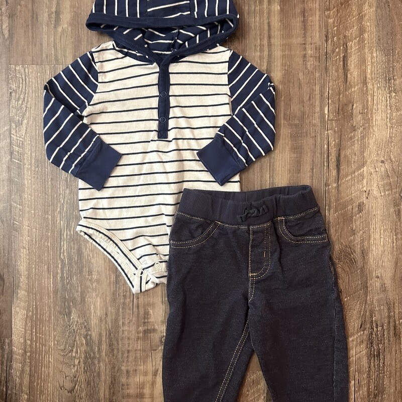 Carters 2pc Hooded Outfit, Navy, Size: Baby 12M