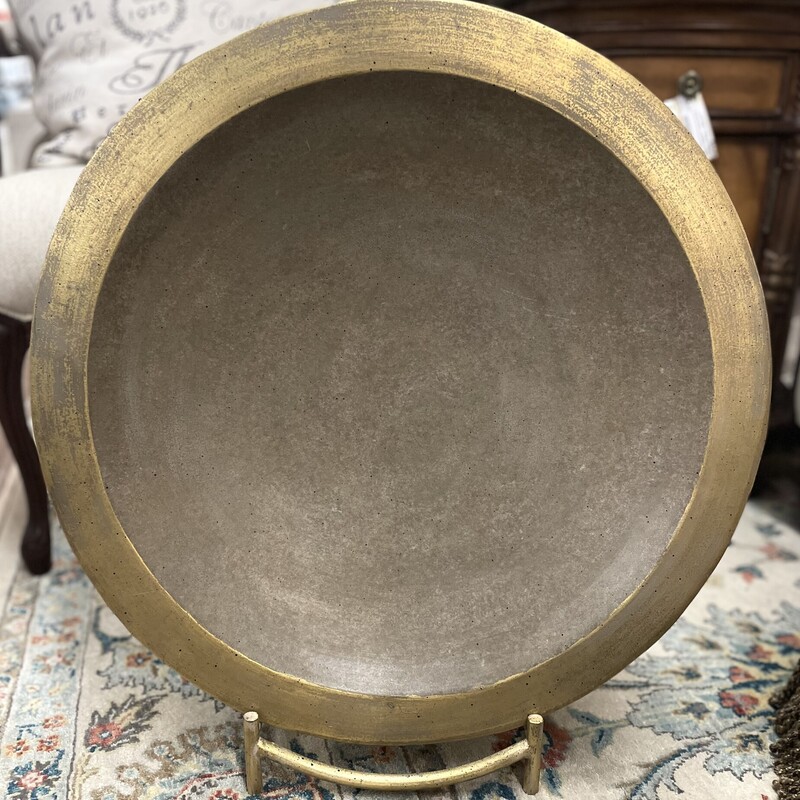 Large Bowl With Stand
Gold Gray
Size: 23Di x 8H