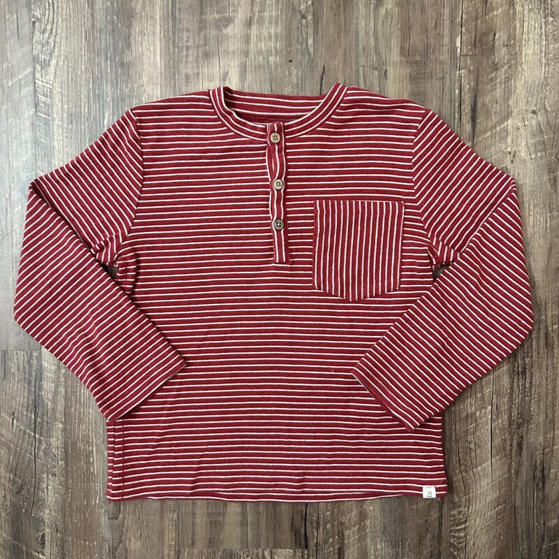 Me & Henry Striped Henley, Red, Size: Youth Xs