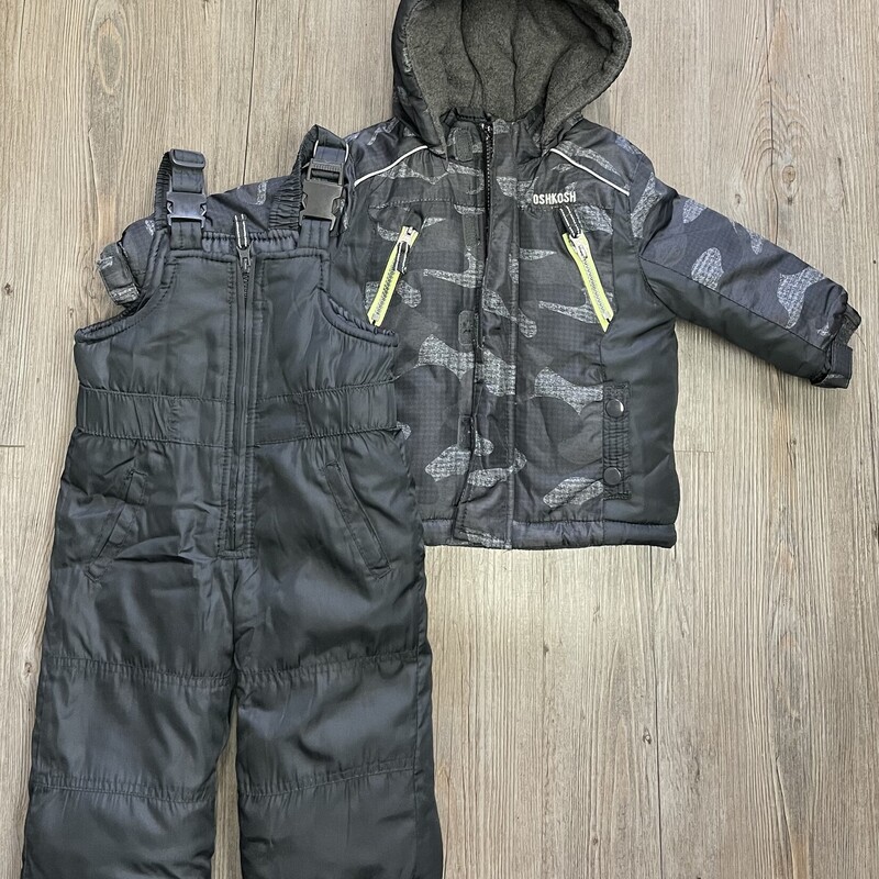 OshKosh 2pcs Snowsuit, Grey/Lime, Size: 12M
Snow pants & Jacket