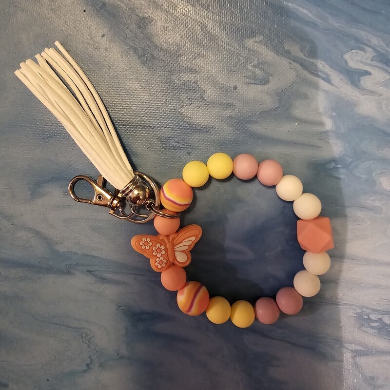 KEYRING BUTTERFLY BRACELE, ORANGE