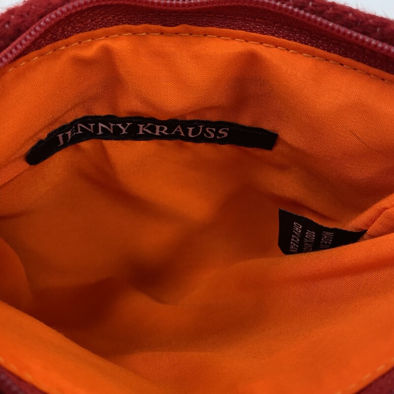 NWT Jenny Krauss R Initial Pouch Bag<br />
100% Wool<br />
Embroidered Floral<br />
Zipper<br />
Sundance<br />
Peru<br />
8 long x 6 wide