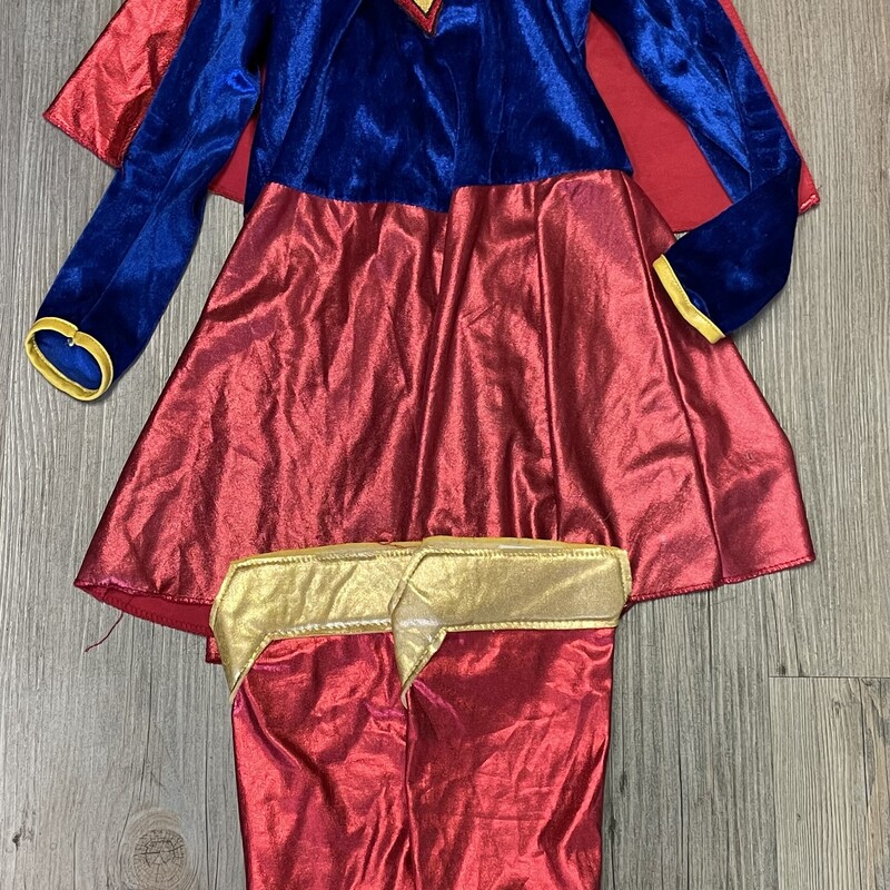 Supergirl Costume, Red, Size: 3-4Y