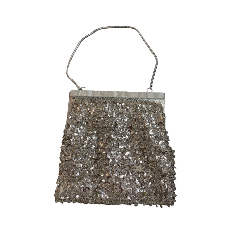 Evening Bag, Silver, Size: S