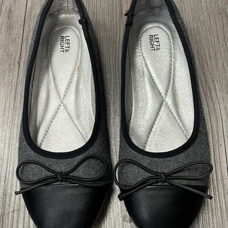 Left & Right Flat Shoes, Grey, Size: 3Y