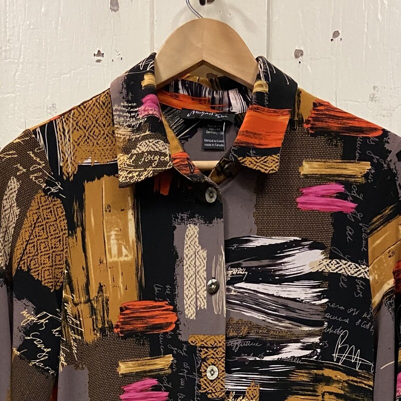 NWT Blk/org/yllw Pat Top