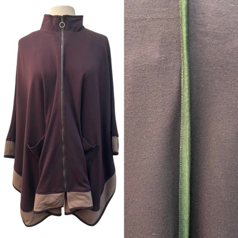 NEW Focus Poncho<br />
Full Zip with Pockets<br />
Colors:  Your Choice Black or Brown<br />
Size: One Size