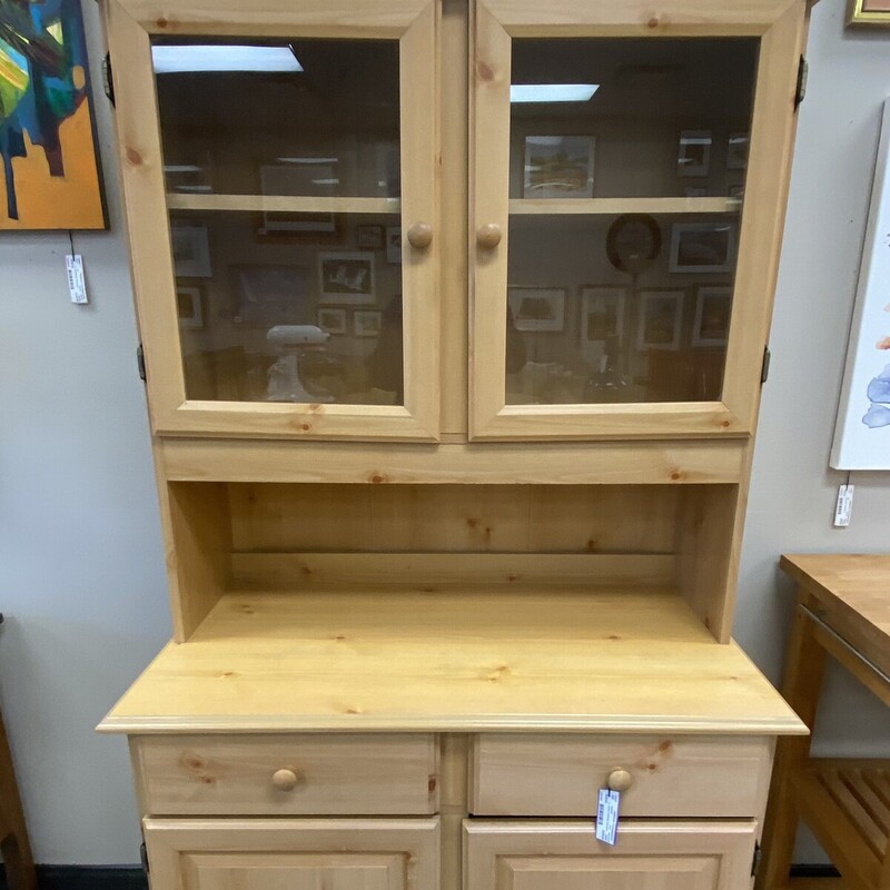 4 Door 2 Drawer Cabinet, Pine, Size: 39x21x72