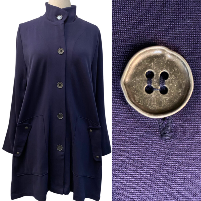 NEW Focus Tunic Jacket<br />
Adorable Button Detail on Back Panel and On Pockets<br />
Multiple Colors in Sizes S-XL