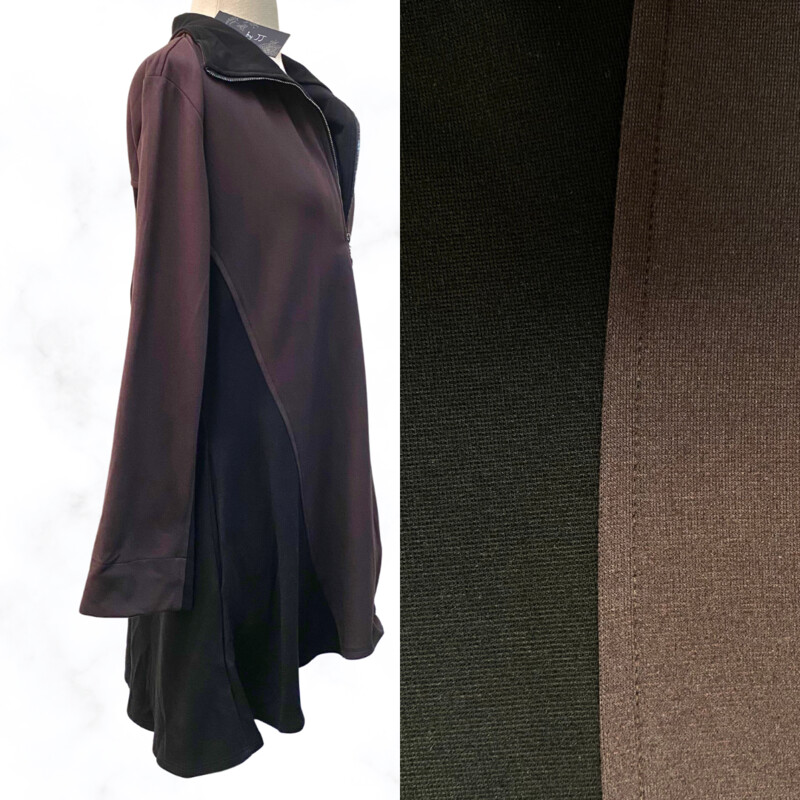 NEW Focus Tunic Jacket<br />
Full Zip with Color Block Panels<br />
Colors:  Your Choice Brown or Charchoal<br />
Sizes: S-XL