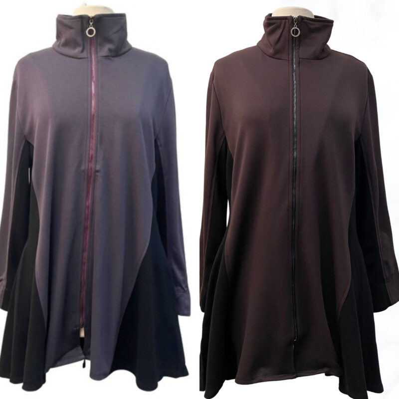 NEW Focus Tunic Jacket
Full Zip with Color Block Panels
Colors:  Your Choice Brown or Charchoal
Sizes: S-XL