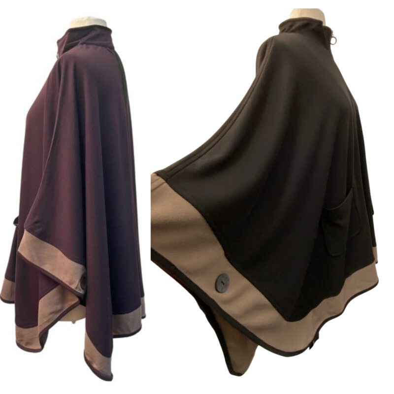 NEW Focus Poncho<br />
Full Zip with Pockets<br />
Colors:  Your Choice Black or Brown<br />
Size: One Size