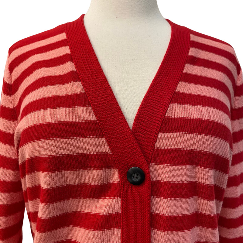 CAbi Picnic Striped Cardigan
With Pockets!
Colors:  Red, Pink,Black and Royal Blue
Size: Medium
