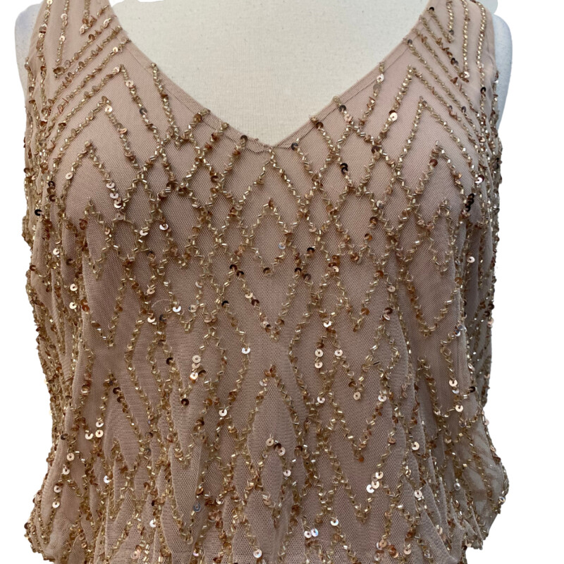 BHLDN Beaded and Sequined Long Dress<br />
Stunning!<br />
Color: Blush<br />
Size: 10