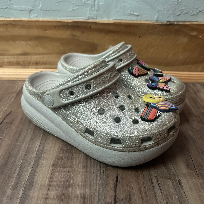 Crocs Comfort Glitter, Silver, Size: Shoes 1