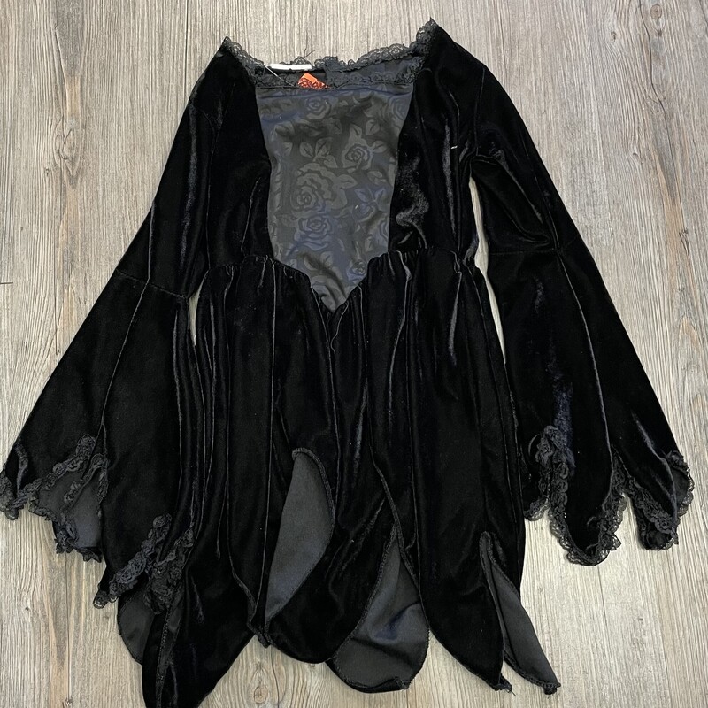 Velour Witch Dress, Black, Size: 6-8Y