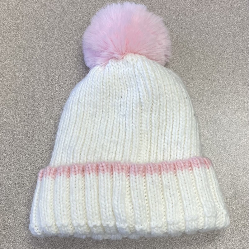 Fleecelined Knit Hat, White, Size: 7-14Y