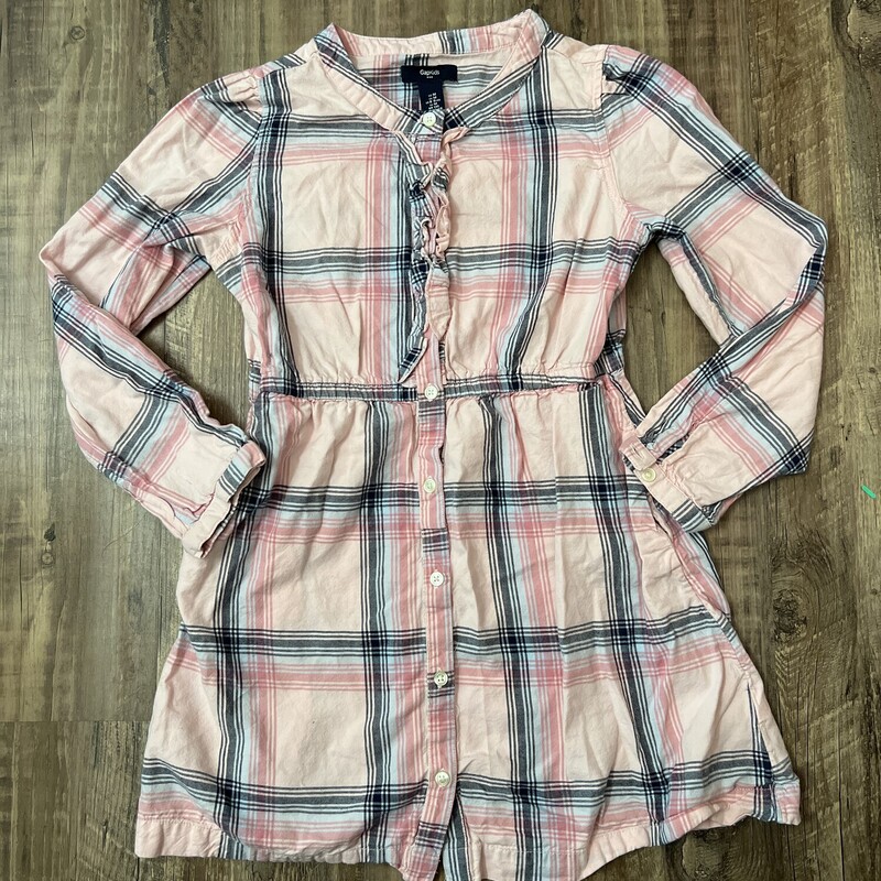 Gap Flannel Plaid Dress, Pink, Size: Youth M