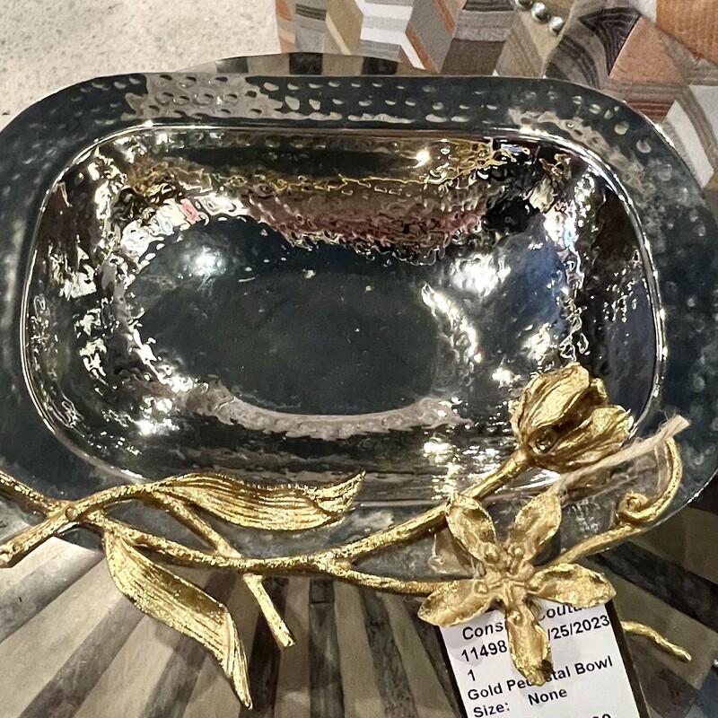 Gold Pedastal Bowl, None, Size: None