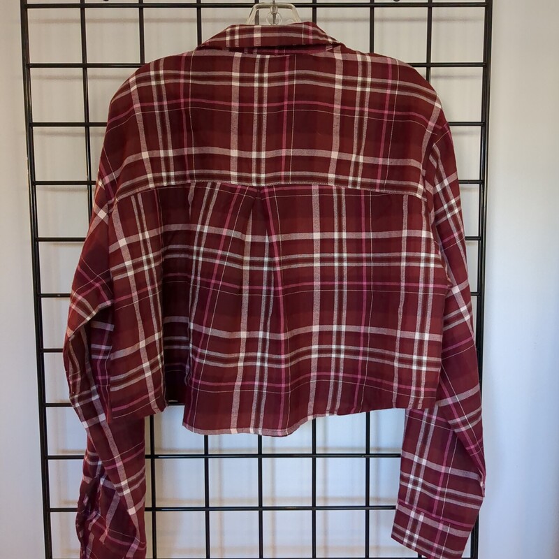 Forever 21 Crop Flannel S, Plaid, Size: L