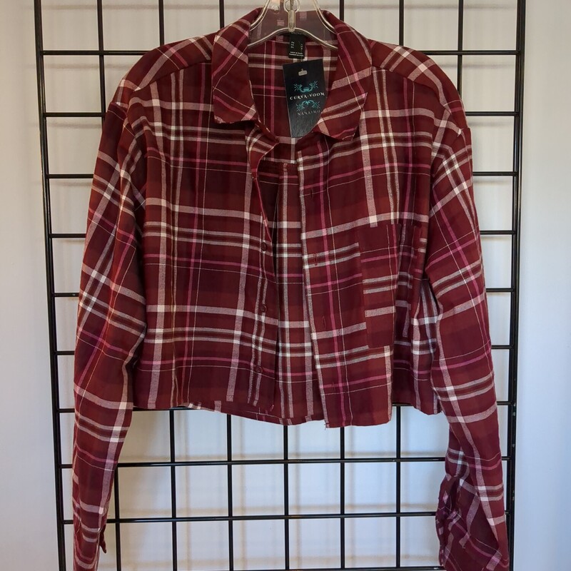 Forever 21 Crop Flannel S, Plaid, Size: L