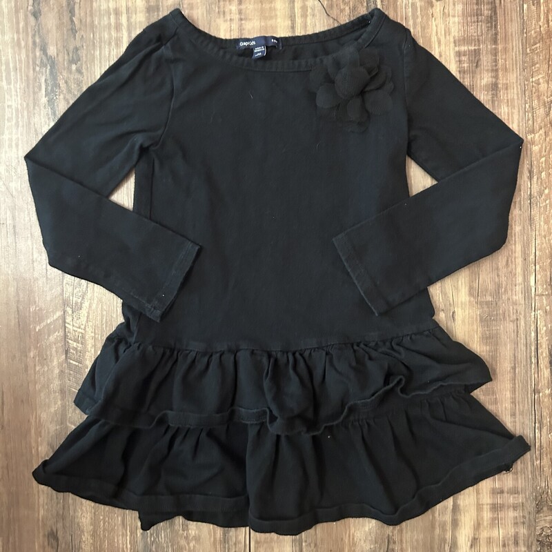 Gap Ruffle Tunic Top, Black, Size: Toddler 4t