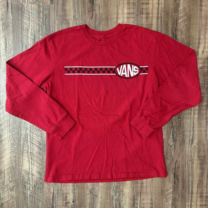 Red Vans Logo LS, Red, Size: Youth L