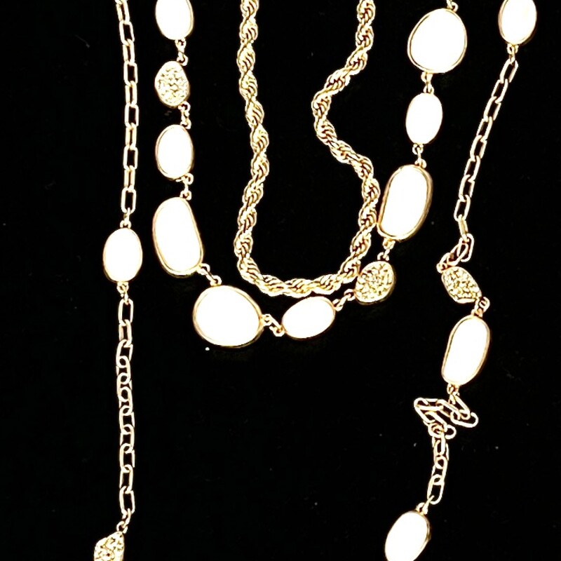 Stone Rope Chain
Gold White,
Size: 32L