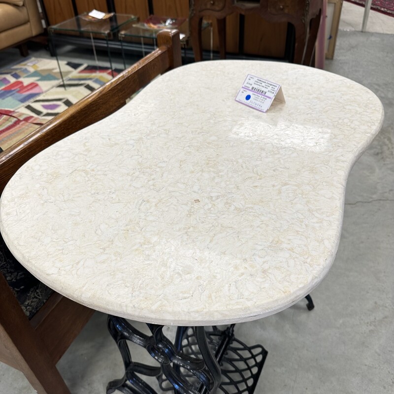 Vintage Sewing Table Base + Marble Top (has chip)<br />
Size: 31L x 21W x 29H
