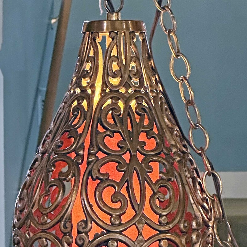 MCM Hanging Lamp
Very Heavy with Long Chain
16 In Tall x 30 In Round