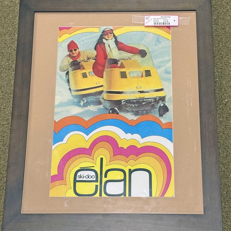 Framed 1971 Ski Doo Poster
19 In x 22.5 In.