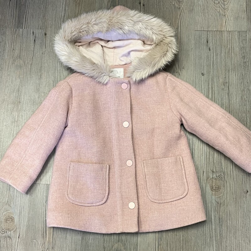 Zara Fuax Fur Hooded Coat