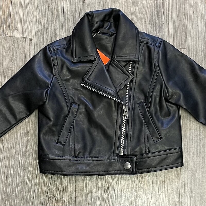 Joe Fresh Leather Jacket, Black, Size: 12M