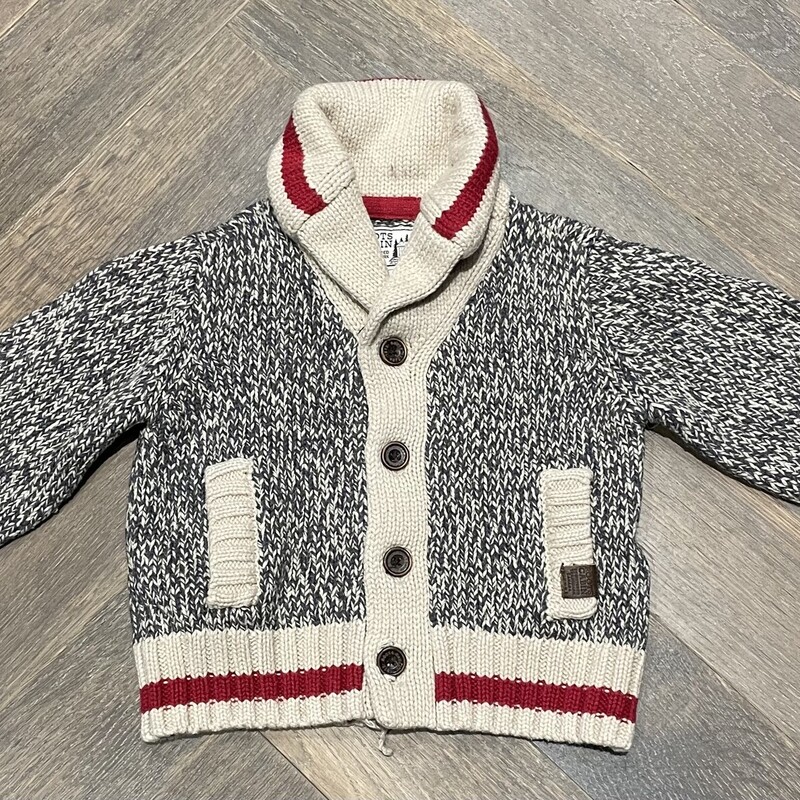 Roots Cabin Sweater, Grey, Size: 3-6M