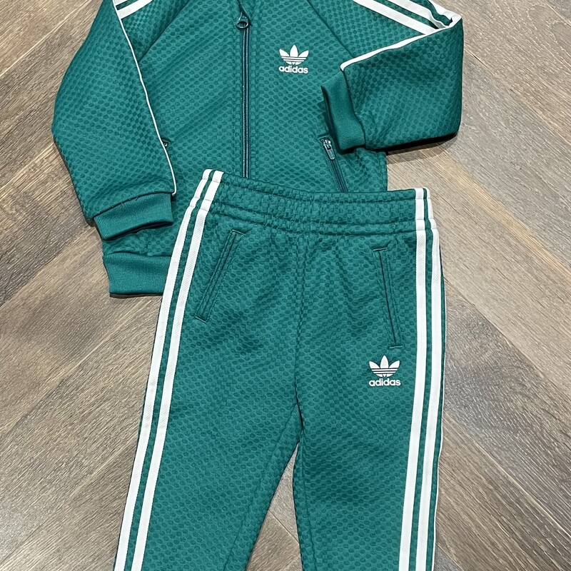 Adidas Track Suit Set, Green, Size: 12M