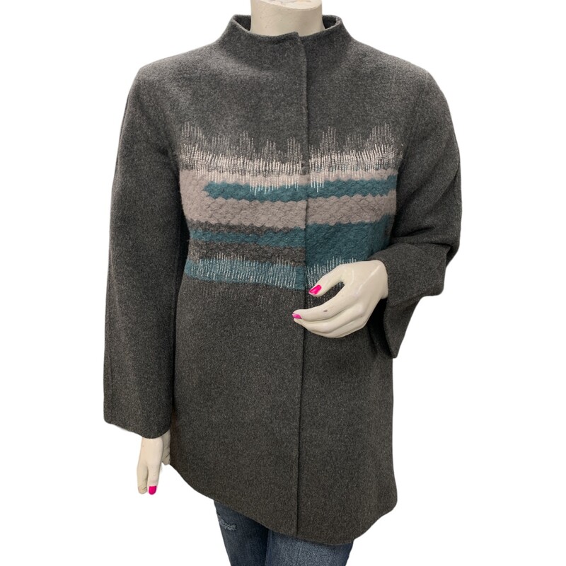 Marla Wynne Coat, Grey/grn, Size: L