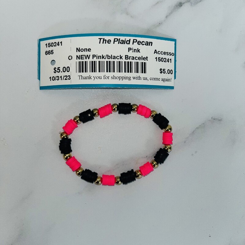 NEW Pink/black Bracelet, Pink, Size: Accessorie