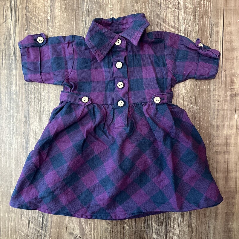 Ruffle Butts Plaid Dress, Purple, Size: Baby 3-6M