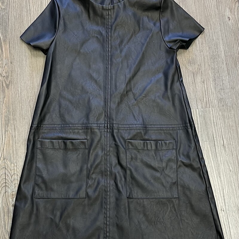 Zara Pleather Dress, Black, Size: 8Y
