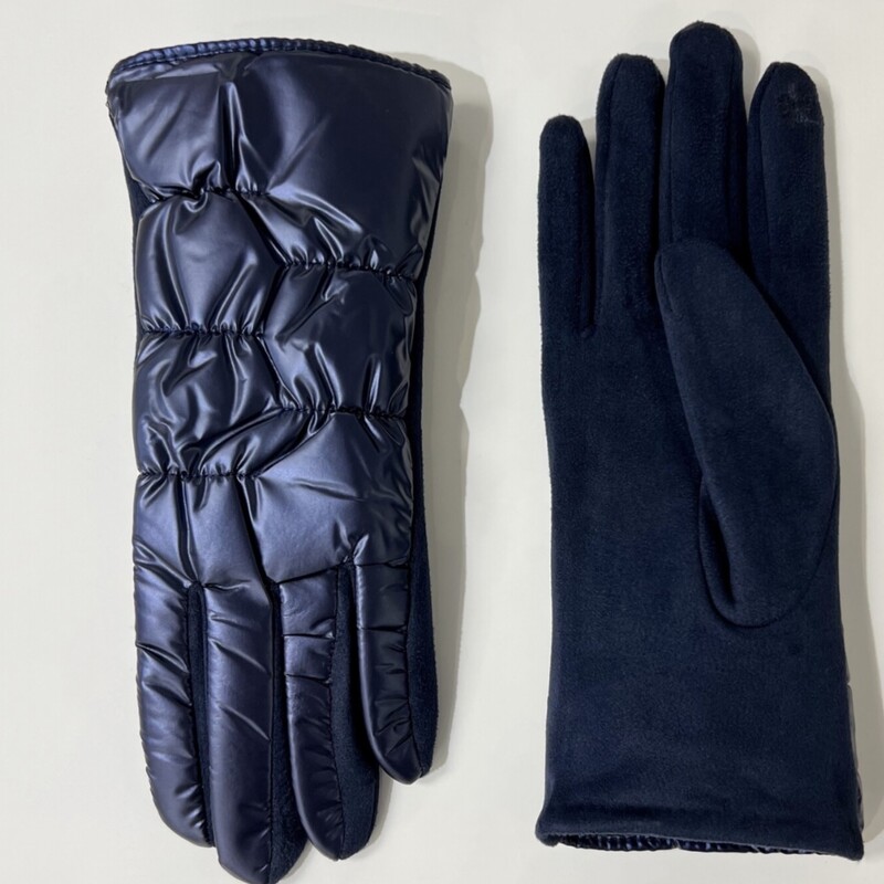 Brand New Puffer Gloves, Navy, Size: Os