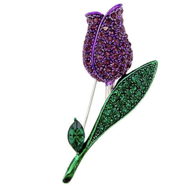 Brand New Tulip Pin, Purple & Green