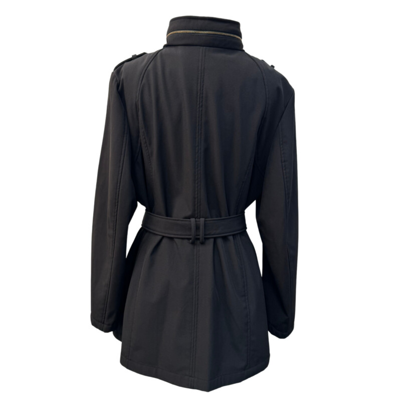 Michael Kors Assymetrical Zip Jacket
Fleece Faux Fur Lining for Coziness!
Hidden Hood
Belted waist
Water Resistant
Color: Black
Size: XL