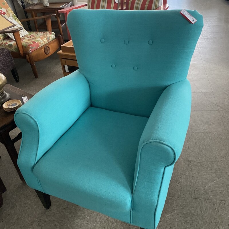 Contemporary Accent Chair, Teal, Size: 29x27x38