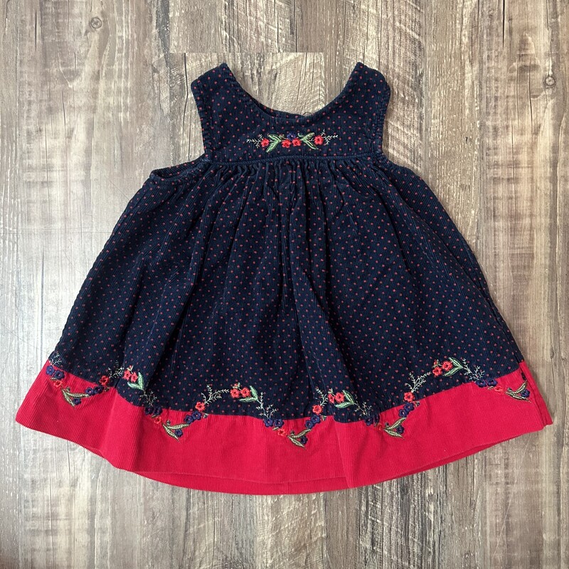 Samara Poppy Cord Dress, Navy, Size: Baby 12M