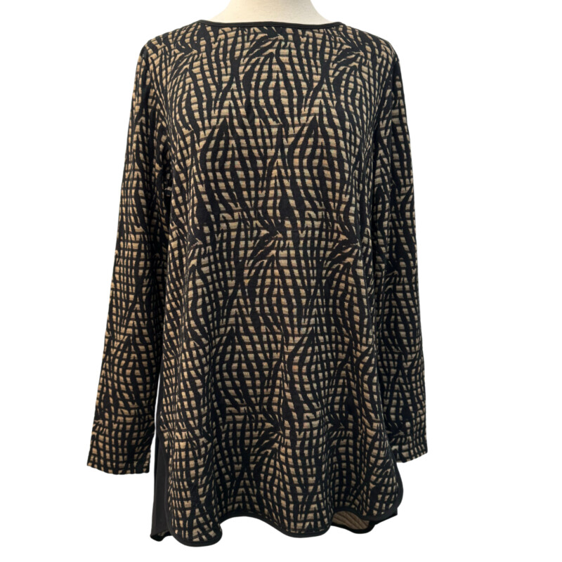 Christopher&Banks Knit Tunic Top<br />
Black, Tan, Beige, and Brown<br />
Size: Large