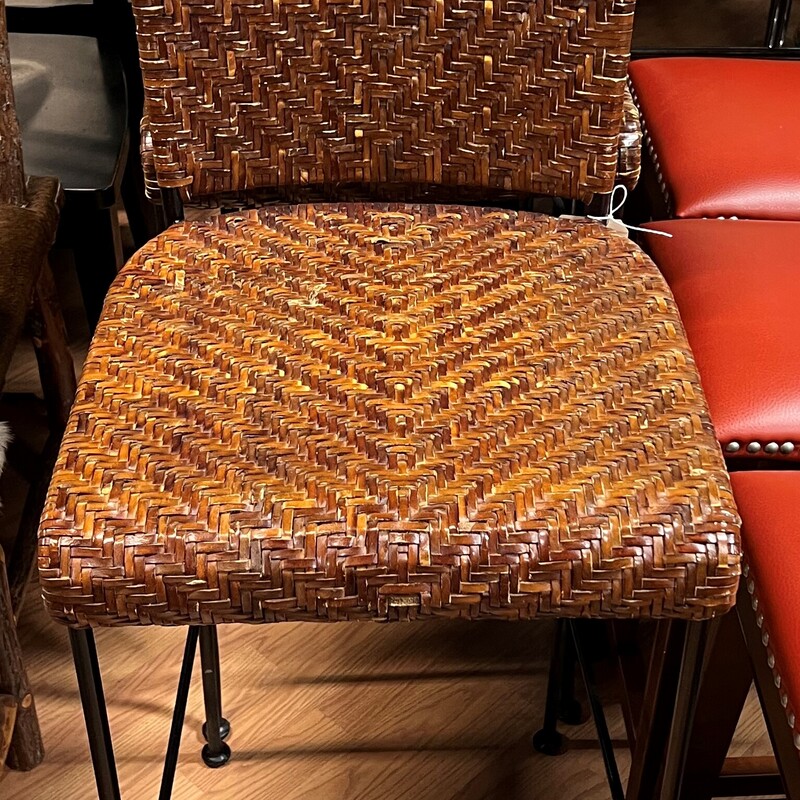 Leather Weave, Metal Base
44in tall, 30in seat