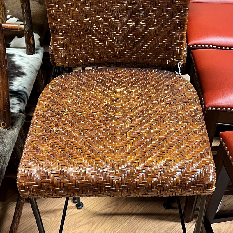 Leather Weave, Metal Base
44in tall, 30in seat