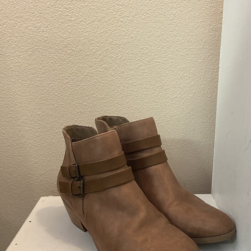 Brown Faux Lther Bootie