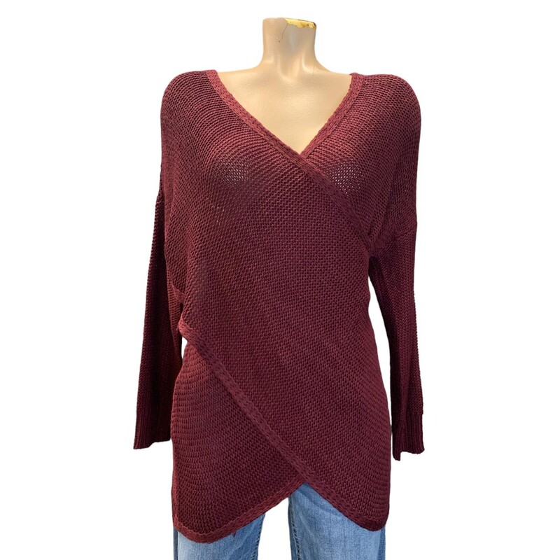 Lord & Taylor Top LS, Maroon, Size: S